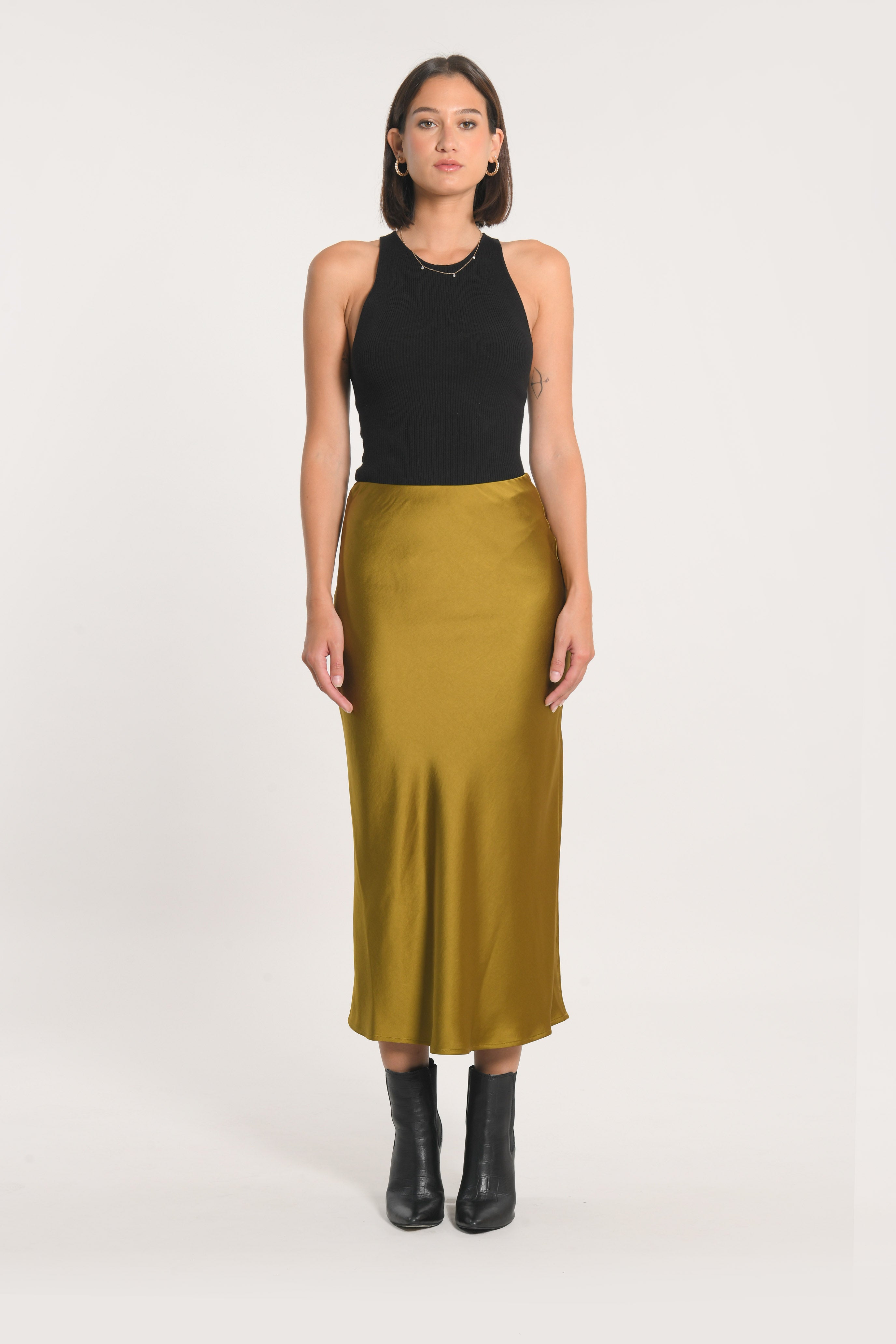 Jupe midi satin sale