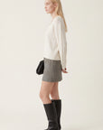 PULL COL V TORSADE - DARI - ECRU