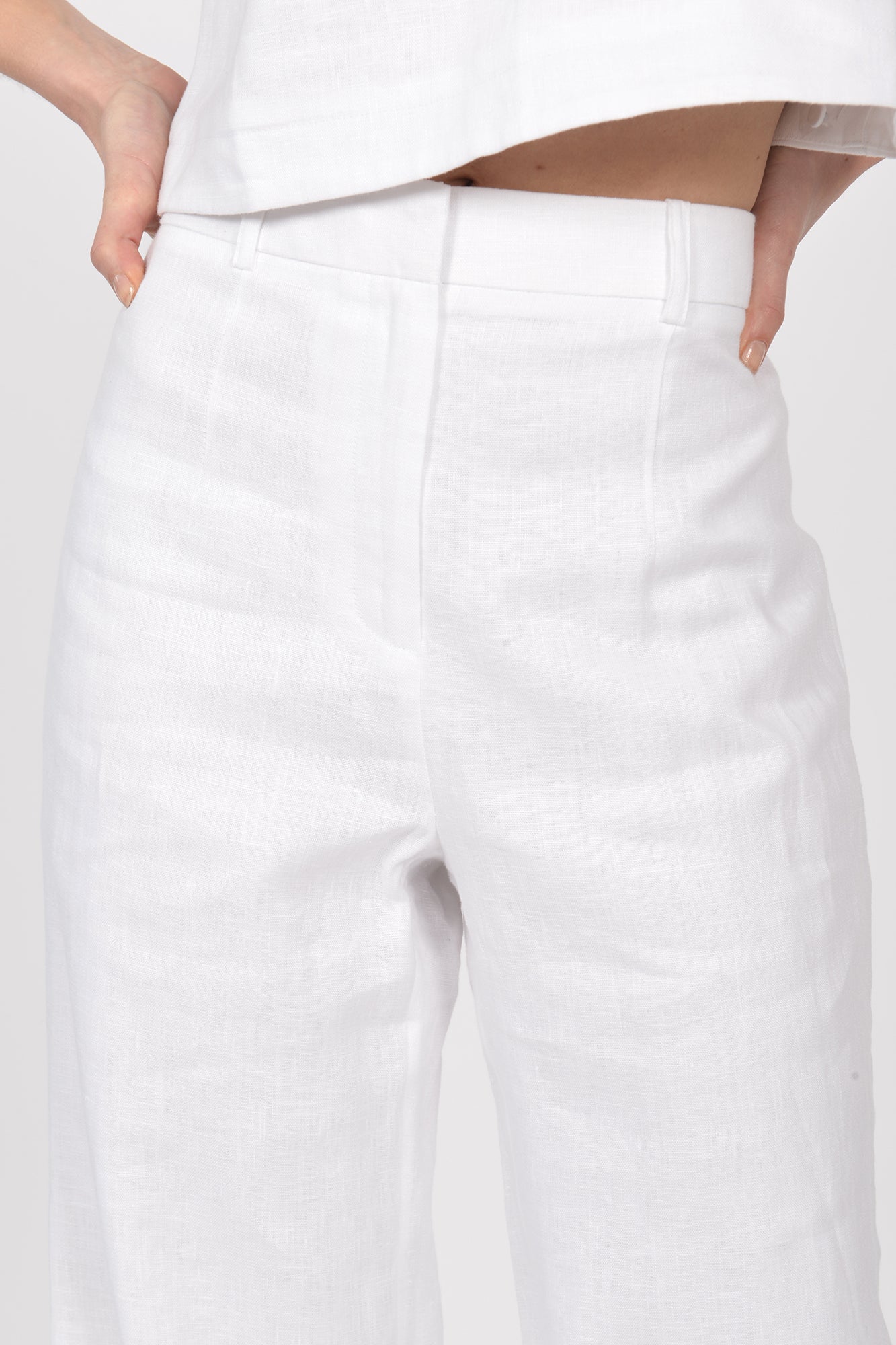 Pantalon en lin PALOMA Optical white