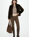 BLOUSON FAUX FUR - MARINA - CHOCO MANTEAU KOOKAÏ Mode Kookai