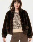 BLOUSON FAUX FUR - MARINA - CHOCO MANTEAU KOOKAÏ Mode Kookai