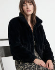 BLOUSON FAUX FUR - MARINA - NOIR MANTEAU KOOKAÏ Mode Kookai