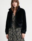 BLOUSON FAUX FUR - MARINA - NOIR MANTEAU KOOKAÏ Mode Kookai