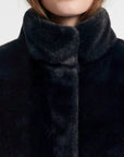 BLOUSON FAUX FUR - MARINA - NOIR MANTEAU KOOKAÏ Mode Kookai