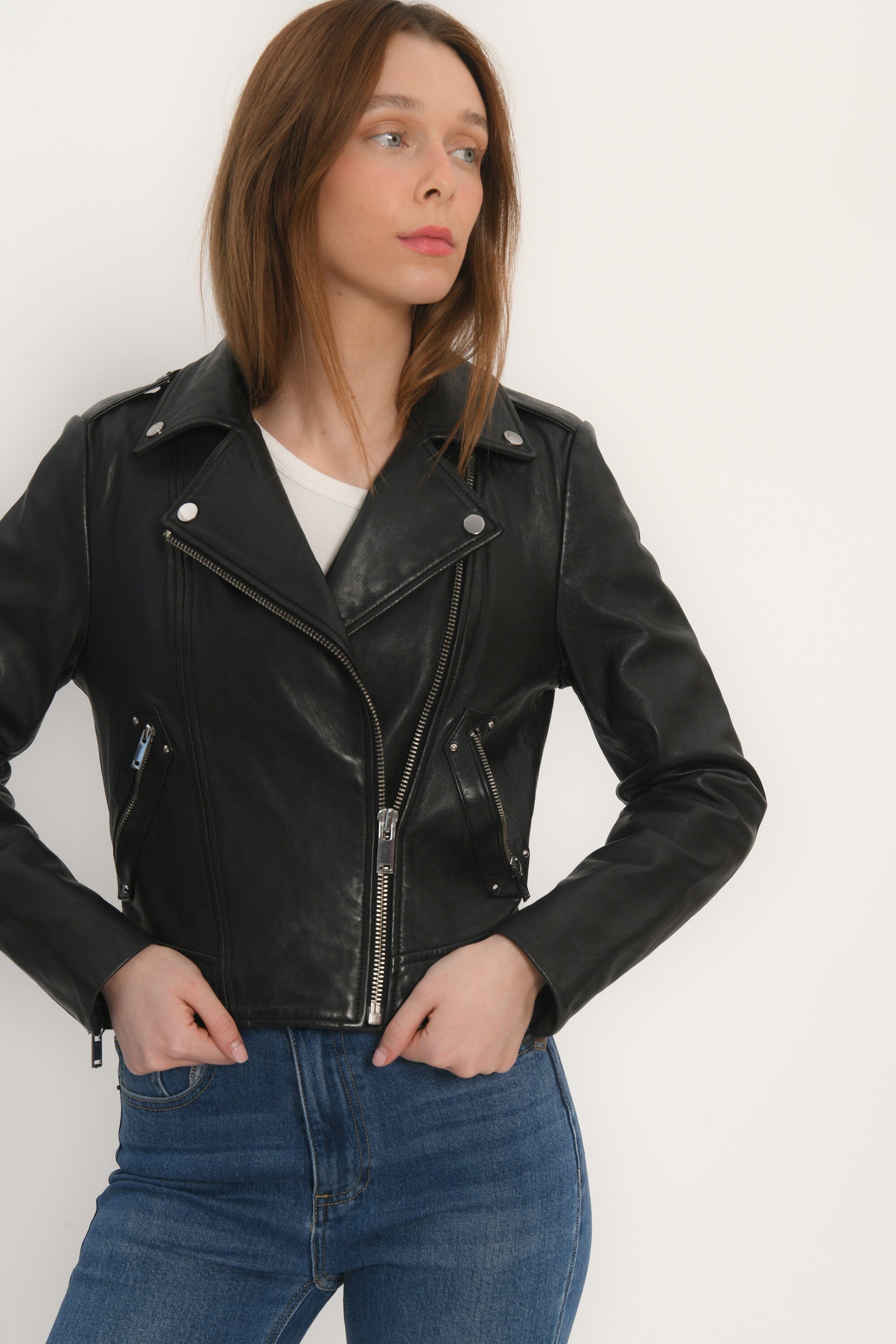 Perfecto Cuir Top Cuir Femme BLOUSON PERFECTO CUIR ROCK BLACK – Kookai