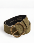 CEINTURE CUIR - DRISS - OLIVE ACCESSOIRES NEW KOOKAI Mode Kookai