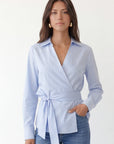 CHEMISE CACHE COEUR - CHRISTA - BLEU CHEMISIER NEW KOOKAI Mode Kookai