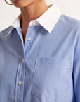 CHEMISE COTON - CASSIUS - CIEL/BLANC CHEMISIER NEW KOOKAI Mode Kookai