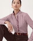CHEMISE RAYEE - DUPLEX - BORDEAUX CHEMISIER NEW KOOKAI Mode Kookai