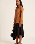 CHEMISE SATINEE - DULCE - CARAMEL CHEMISIER NEW KOOKAI Mode Kookai
