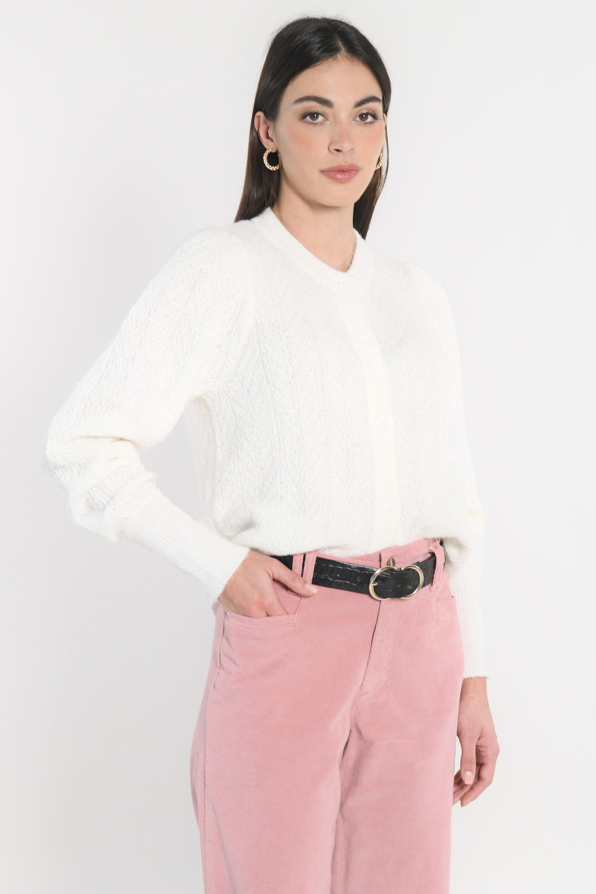 GILET-DAYANA-ECRU GILET KOOKAI Mode Kookai