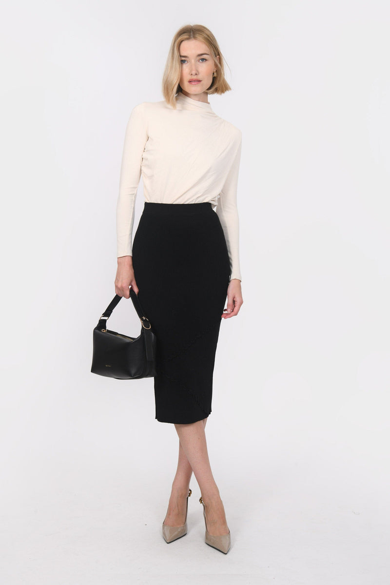 Jupe Noire évasée MKT Studio By Issa – Taille 40 (L) – 100% Viscose – Neuve étiquetée