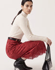 JUPE MIDI - DEBBIE - ROUGE JUPE NEW KOOKAI Mode Kookai