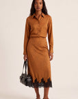JUPE MIDI - DULCE - CARAMEL JUPE NEW KOOKAI Mode Kookai