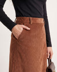 JUPE MIDI VELOURS - DURAN - CHOCOLAT JUPE SPORTWEAR NEW KOOKAI Mode Kookai