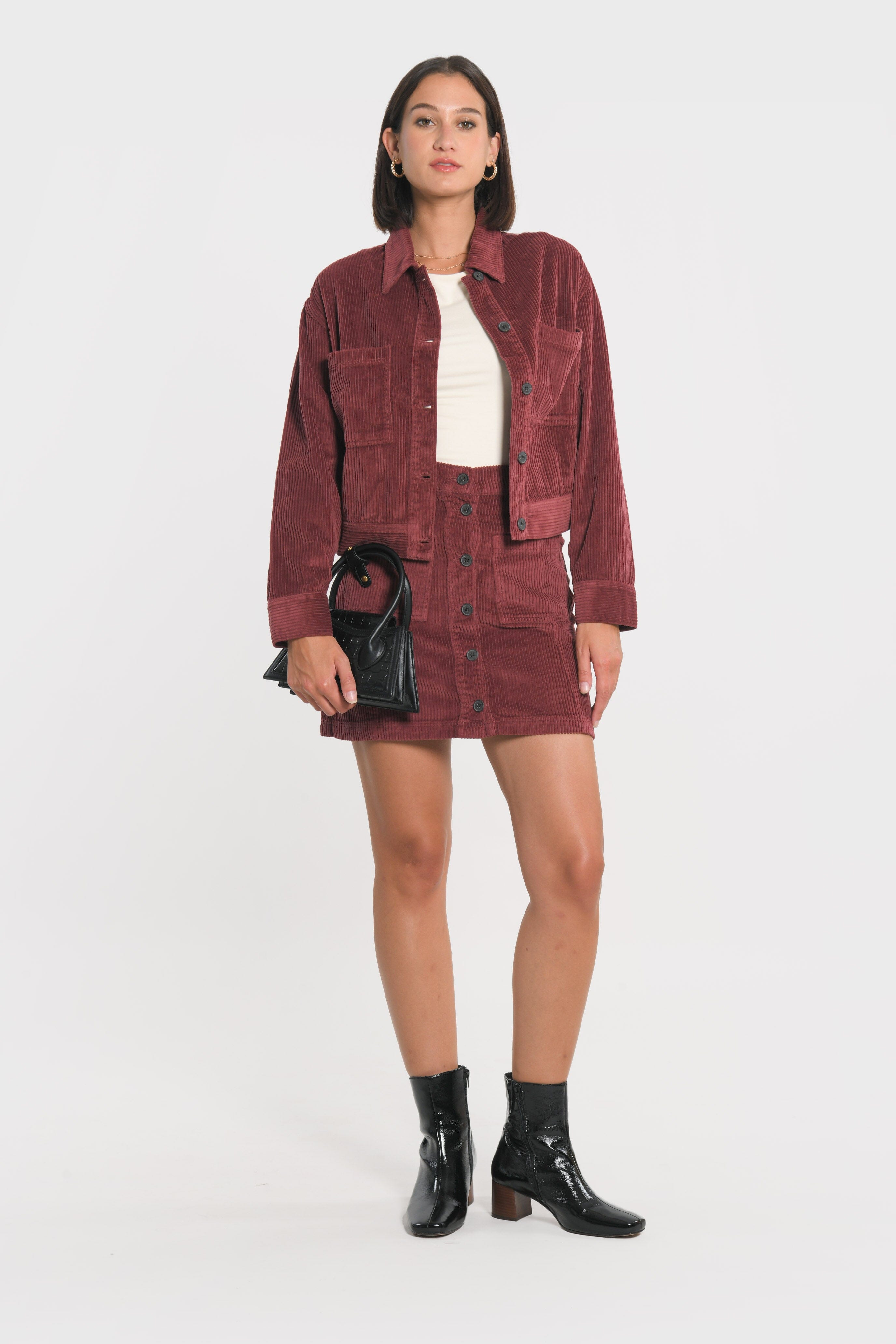 JUPE VELOURS SUZANNE BORDEAUX JUPE SPORTWEAR KOOKAI Mode Kookai