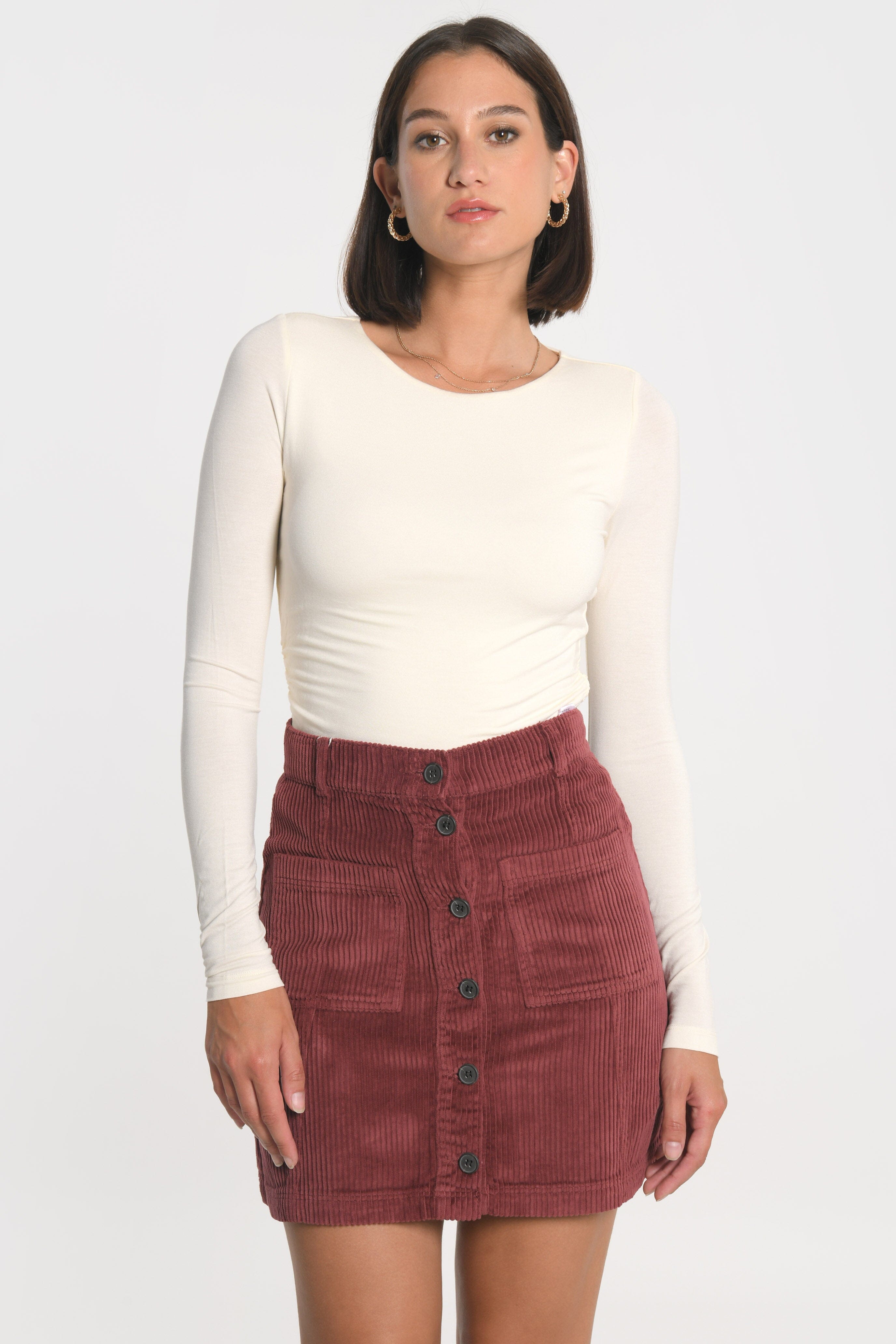 JUPE VELOURS SUZANNE BORDEAUX JUPE SPORTWEAR KOOKAI Mode Kookai