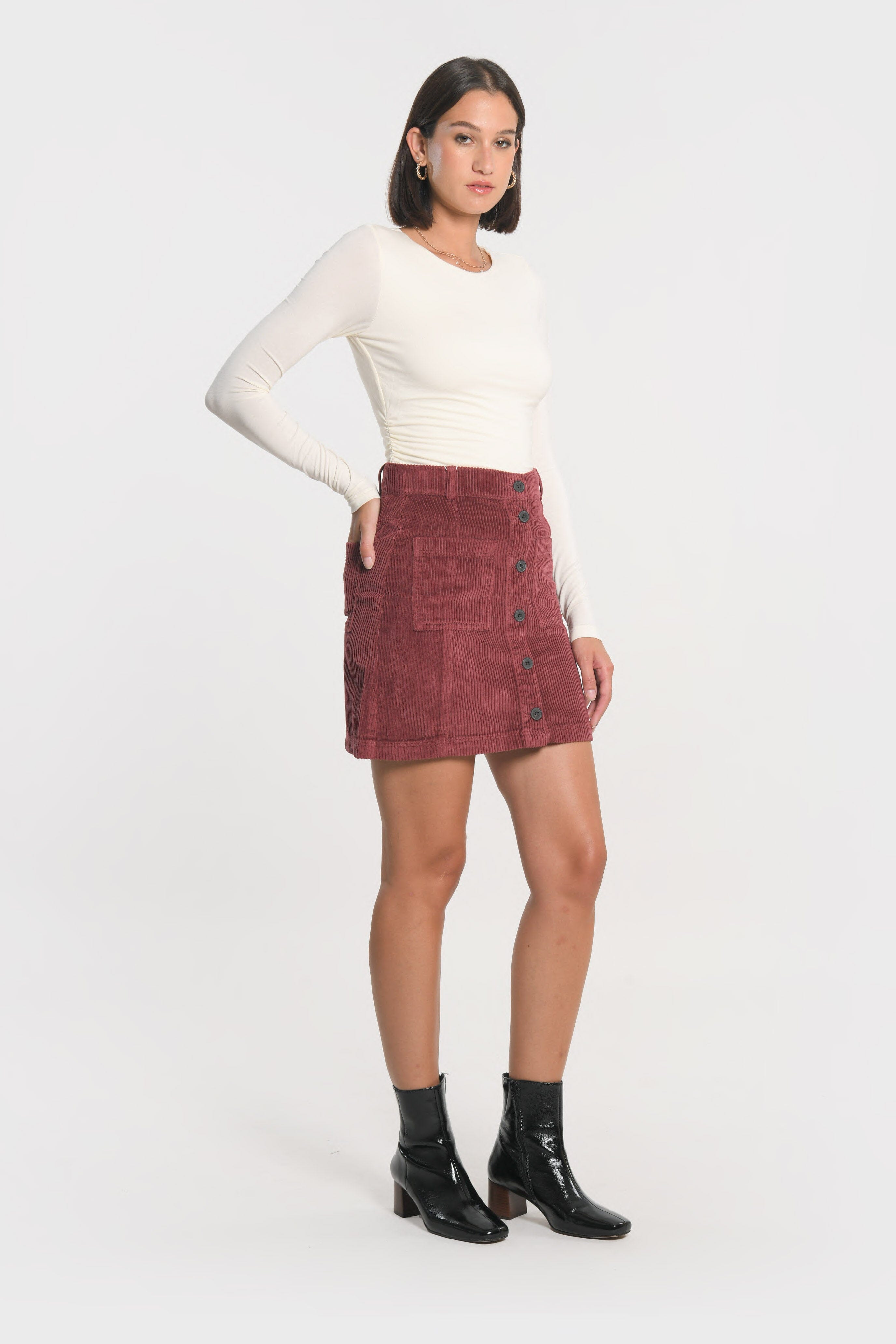 JUPE VELOURS SUZANNE BORDEAUX JUPE SPORTWEAR KOOKAI Mode Kookai