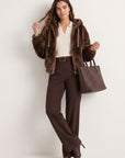MANTEAU FOURRURE - D-BASTIAN - CHOCOLAT MANTEAU NEW KOOKAI Mode Kookai