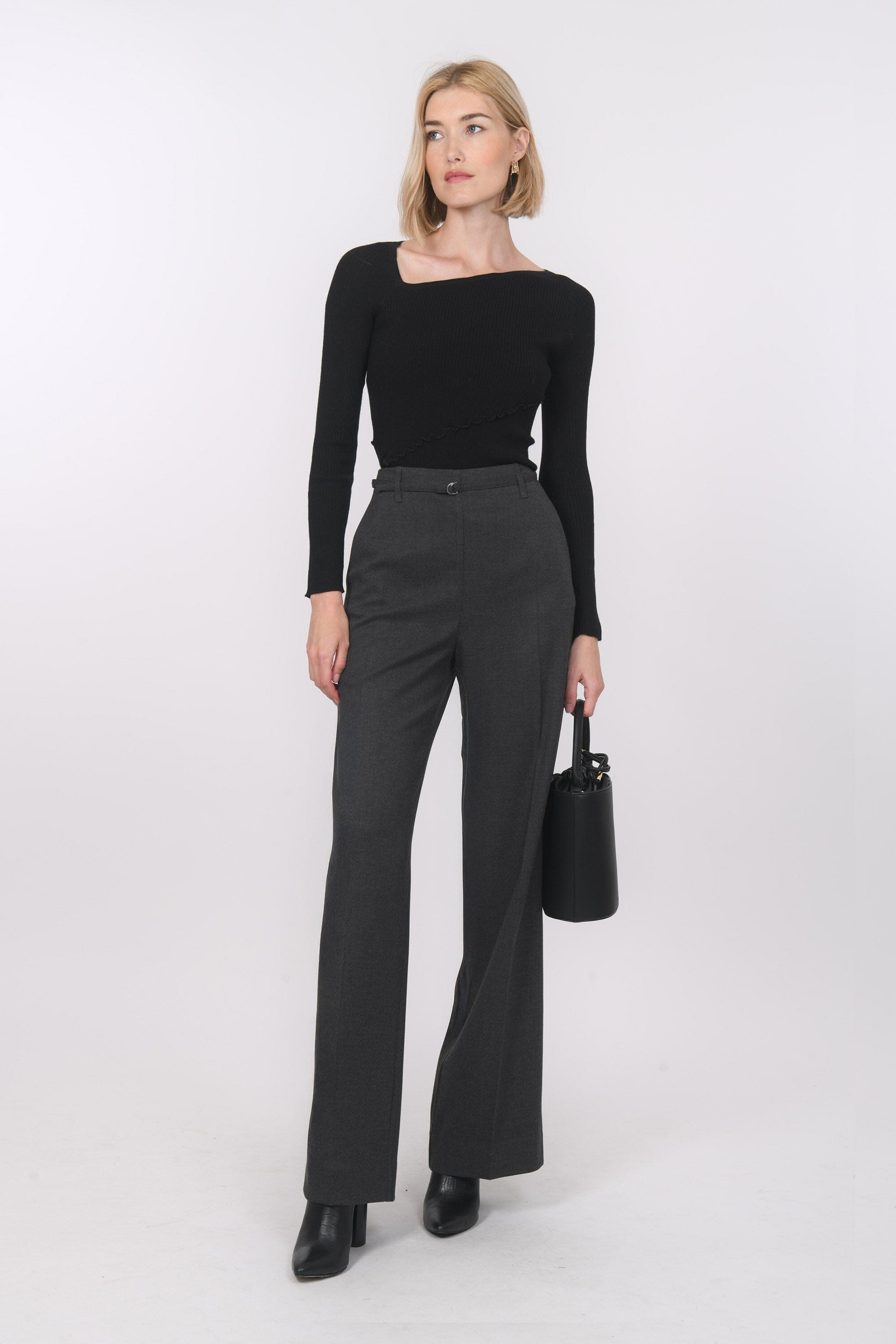 Tailleur Pantalon Kookai Gris Anthracite - Taille 36 - 2 Pièces (Veste & Pantalon) - Occasion Très Bon État