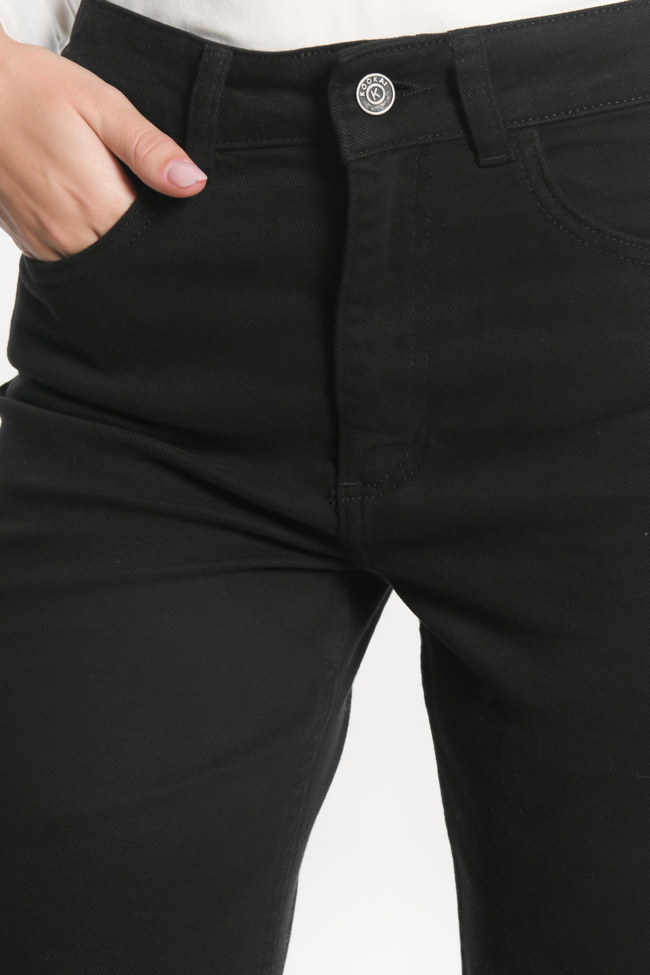 PANTALON CROPPED SPORTWEAR BRENDA NOIR PANTALON SPORTWEAR NEW KOOKAI Mode Kookai