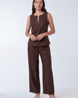 PANTALON LIN - CHELSEA - CHOCOLAT PANTALON NEW KOOKAI Mode Kookai