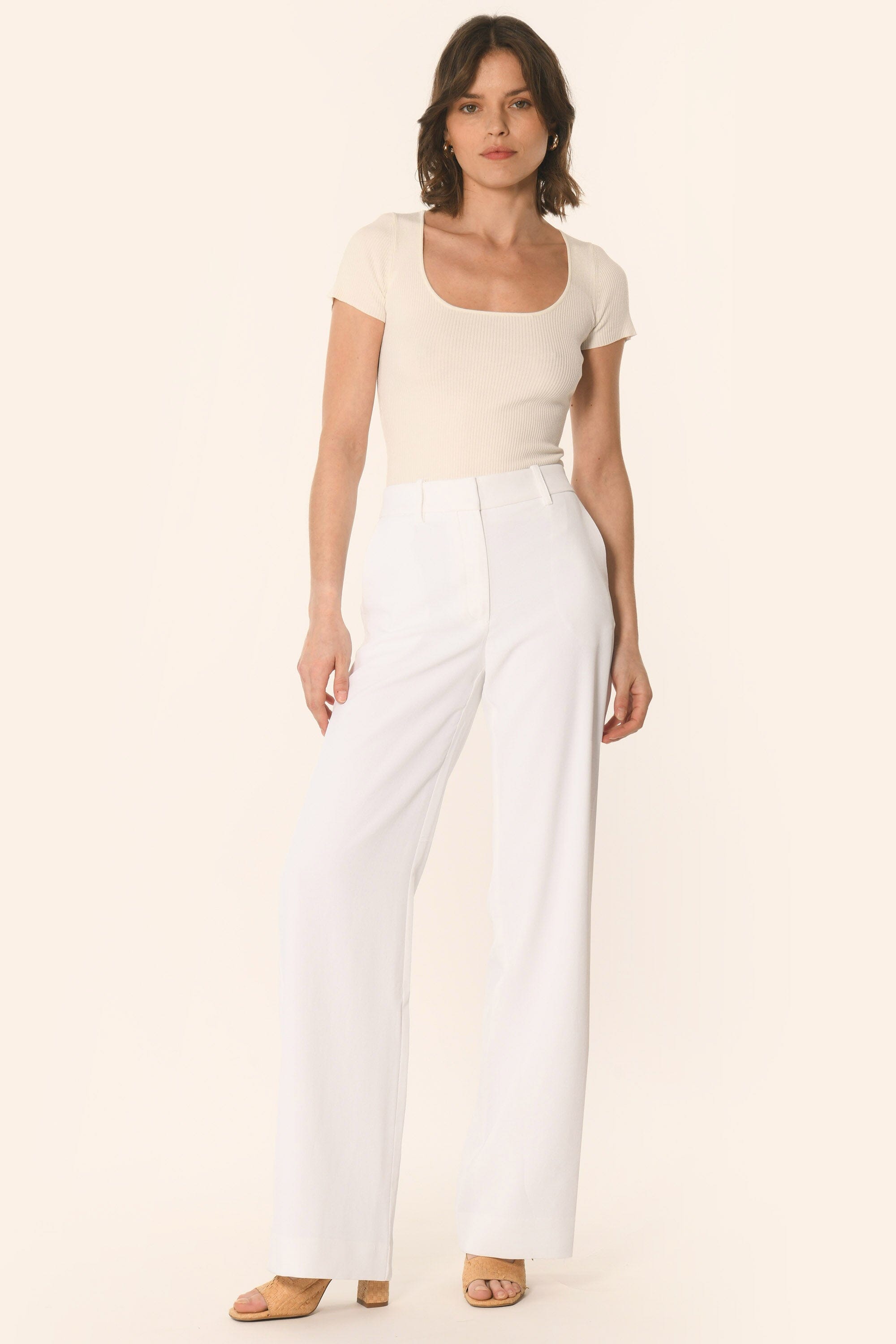 PANTALON TAILLE HAUTE - BLANC - ALBA PANTALON NEW KOOKAI Mode Kookai