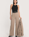 PANTALON TAILLEUR LARGE MACHA BEIGE PANTALON KOOKAI Mode Kookai