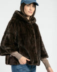 PONCHO FAUX FUR - MARINA - CHOCO MANTEAU KOOKAÏ Mode Kookai