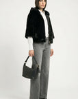 PONCHO FAUX FUR - MARINA - NOIR MANTEAU KOOKAÏ Mode Kookai