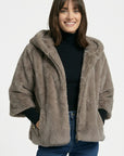 PONCHO FAUX FUR - MARINA - TAUPE/GRIS MANTEAU KOOKAÏ Mode Kookai