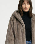PONCHO FAUX FUR - MARINA - TAUPE/GRIS MANTEAU KOOKAÏ Mode Kookai