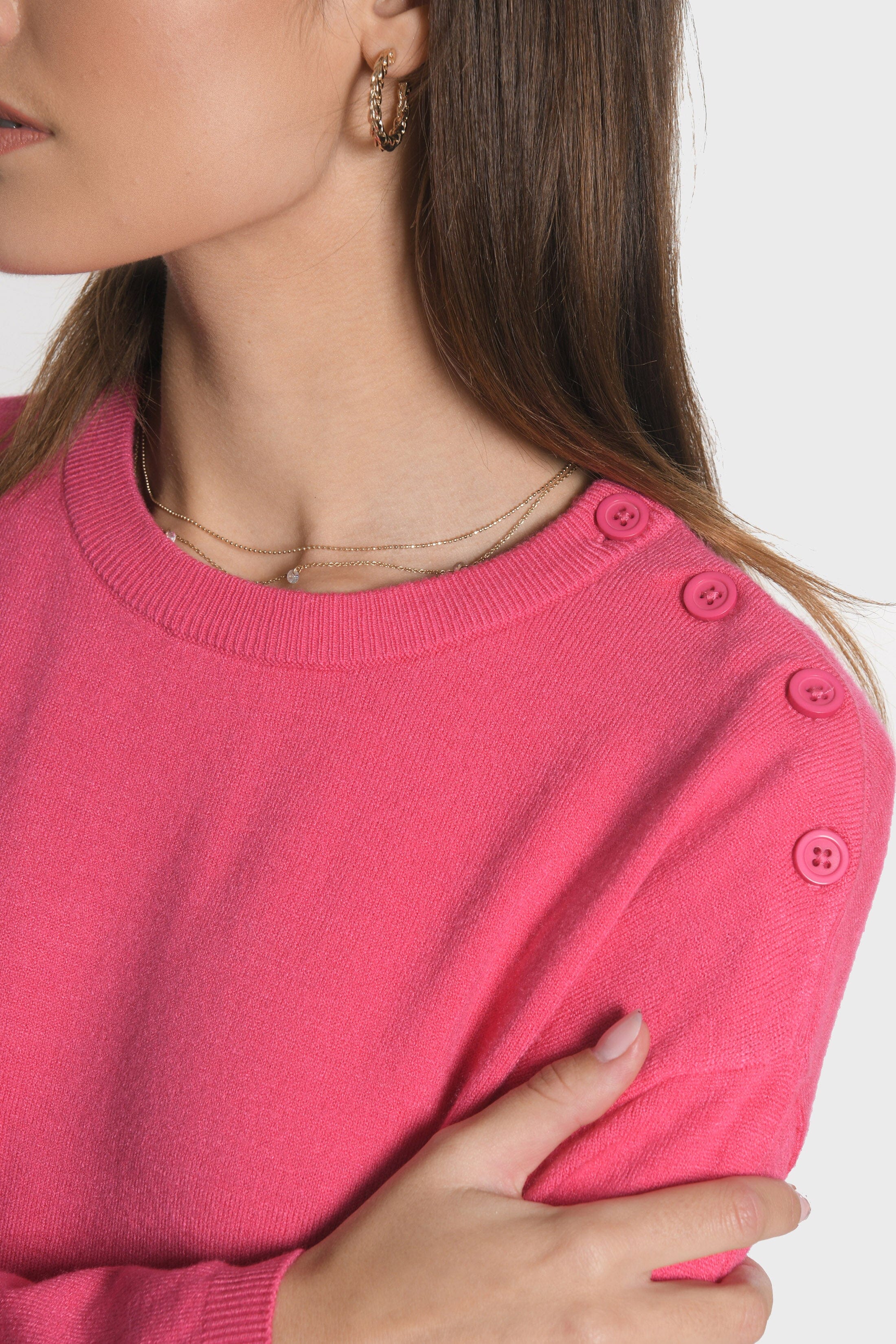 PULL BOUTONNE NOLWENN FUSCHIA PULL KOOKAI Mode Kookai