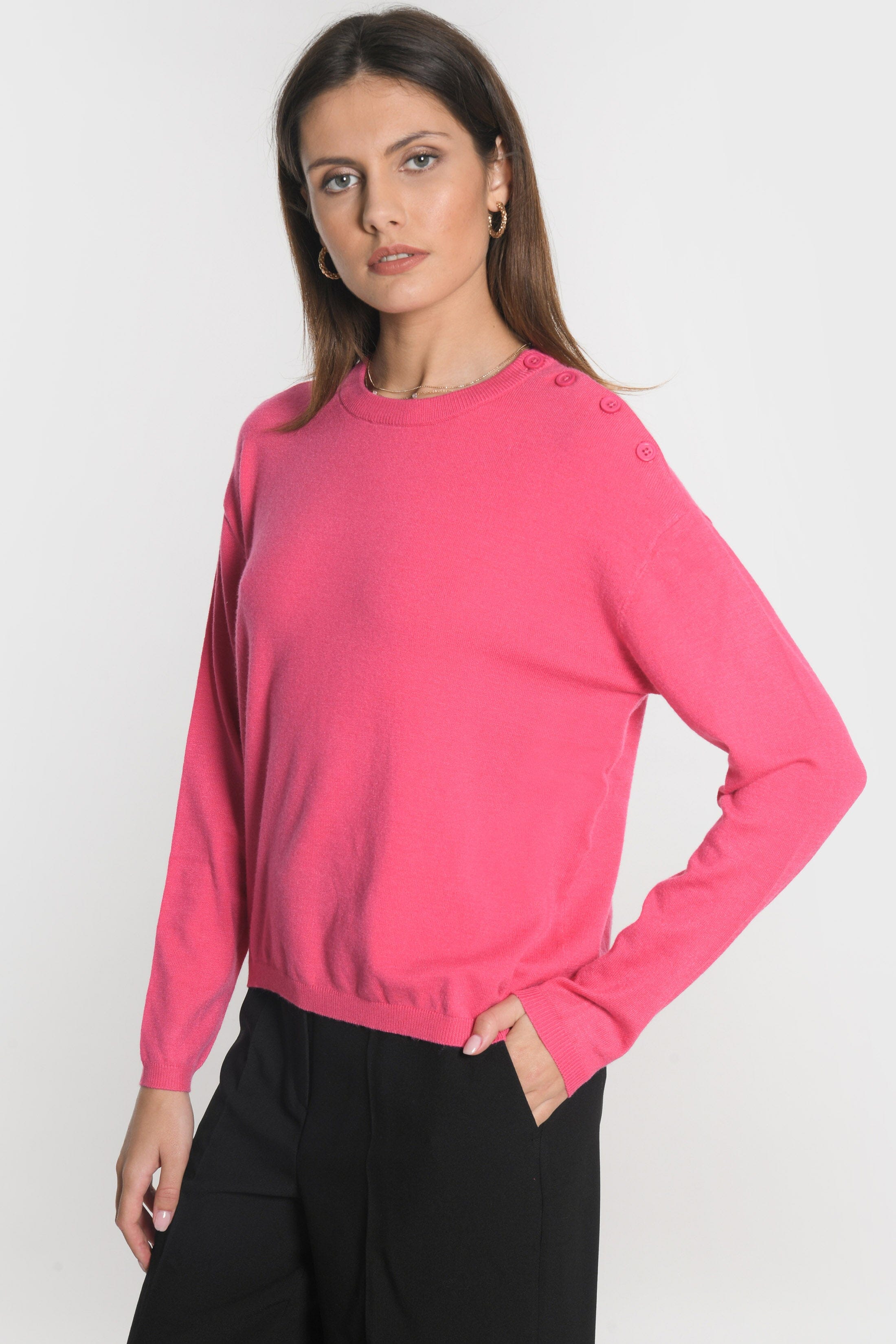 PULL BOUTONNE NOLWENN FUSCHIA PULL KOOKAI Mode Kookai