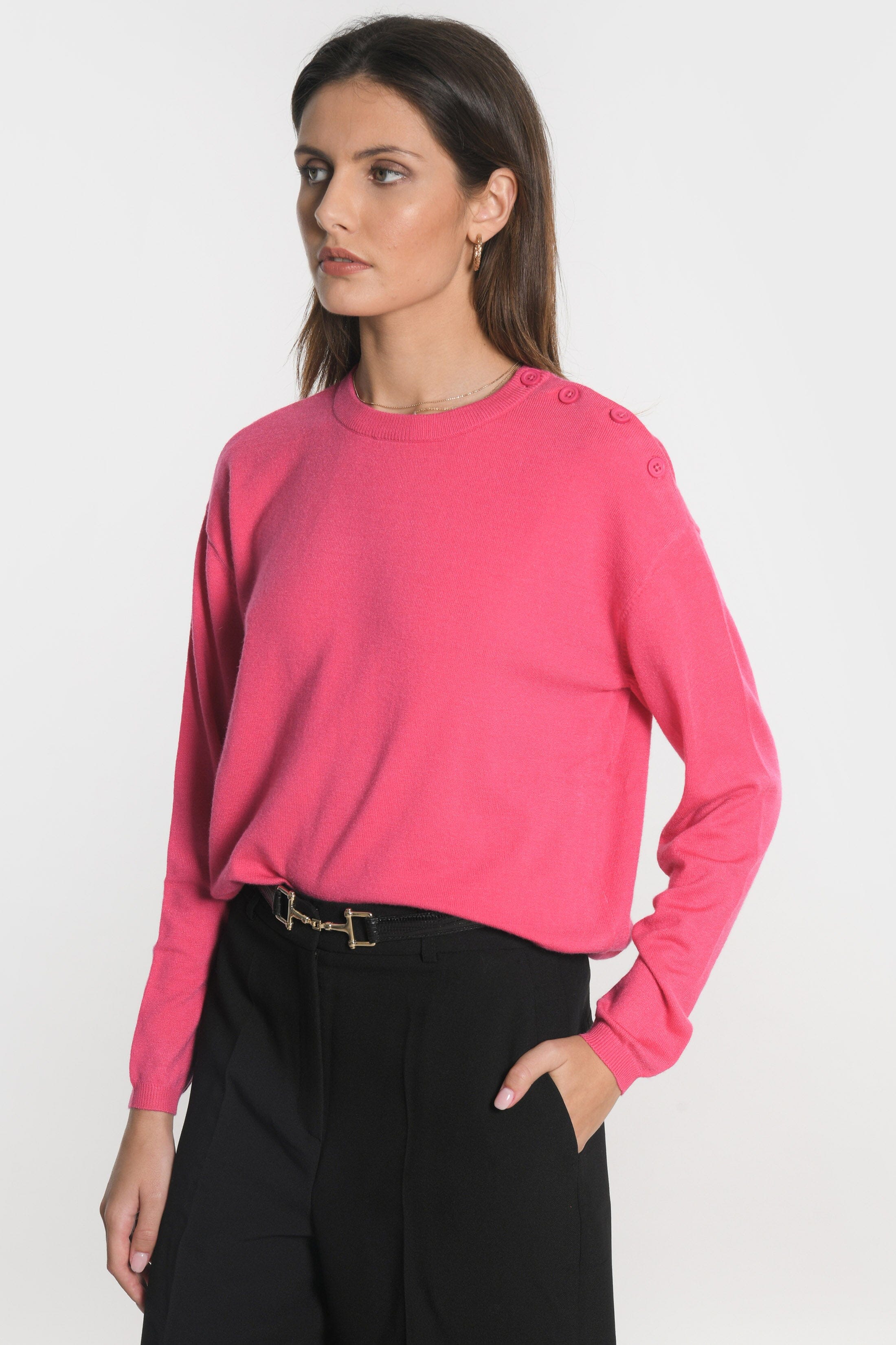 PULL BOUTONNE NOLWENN FUSCHIA PULL KOOKAI Mode Kookai