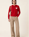 PULL CAPUCHE - DARI - ROUGE/CREME PULL NEW KOOKAI Mode Kookai