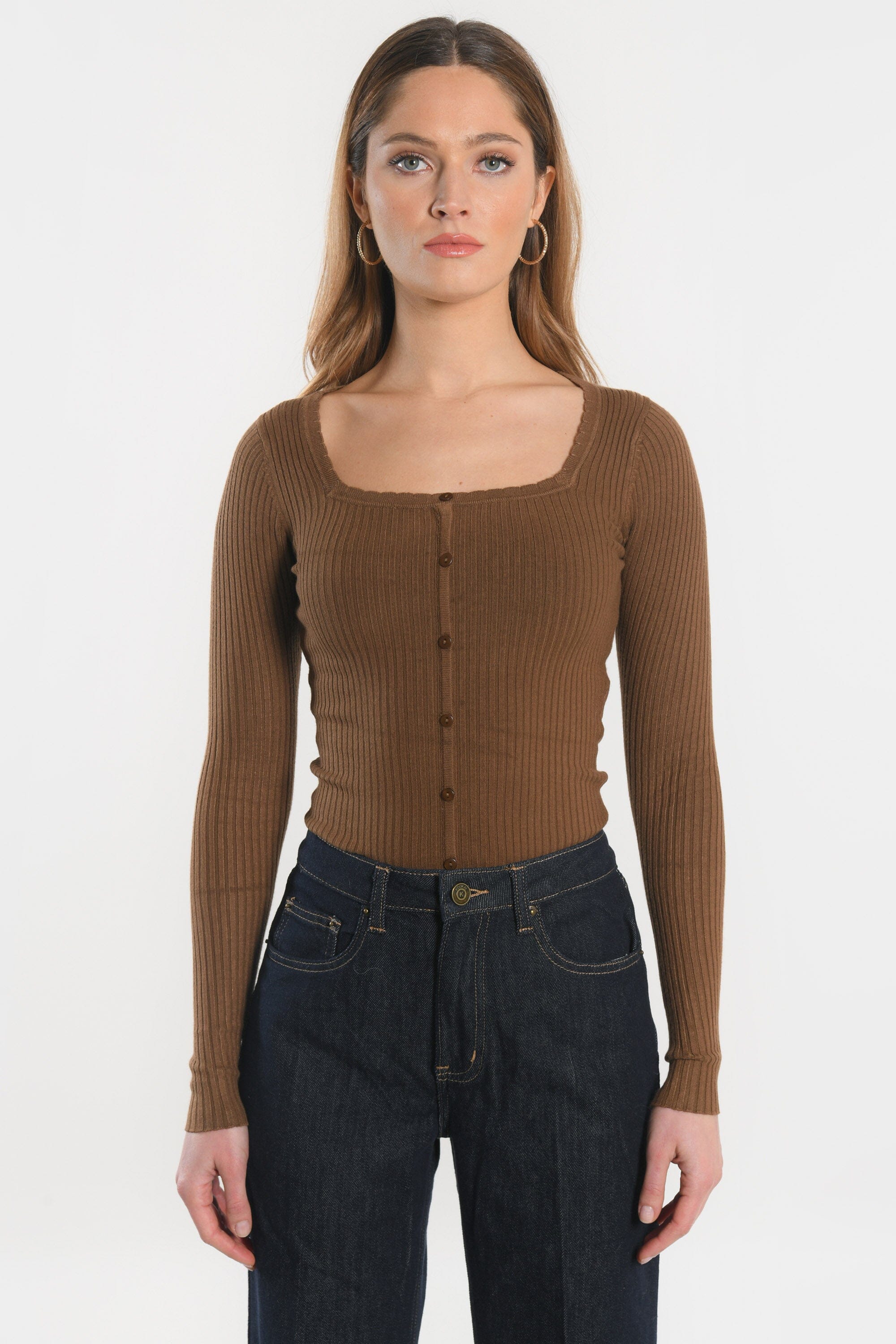 PULL COL CARRE - ELISABETH - SEPHIA PULL KOOKAI Mode Kookai