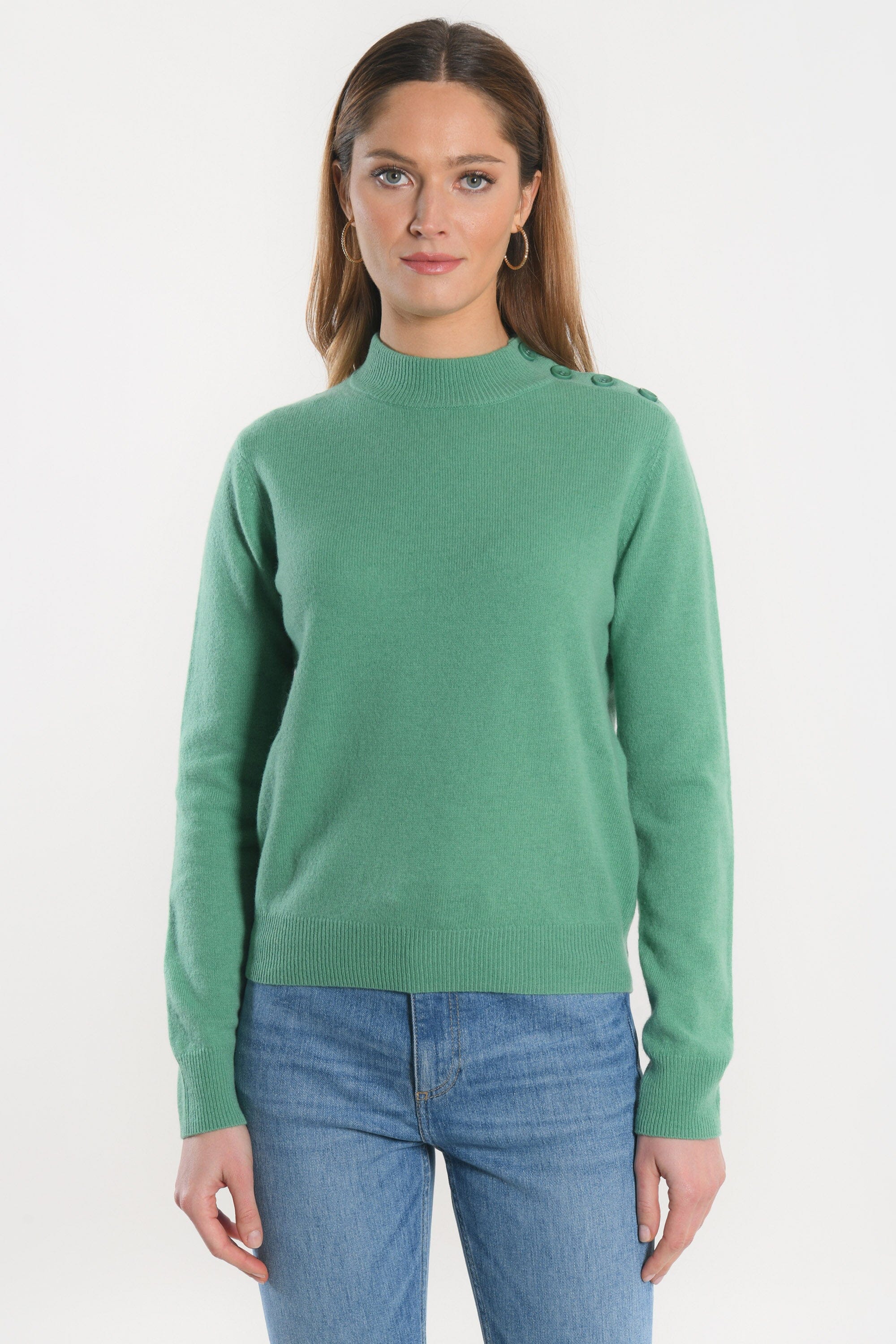 PULL COL CHEMINEE - ANITA - NEPTUNE GREEN PULL KOOKAI Mode Kookai