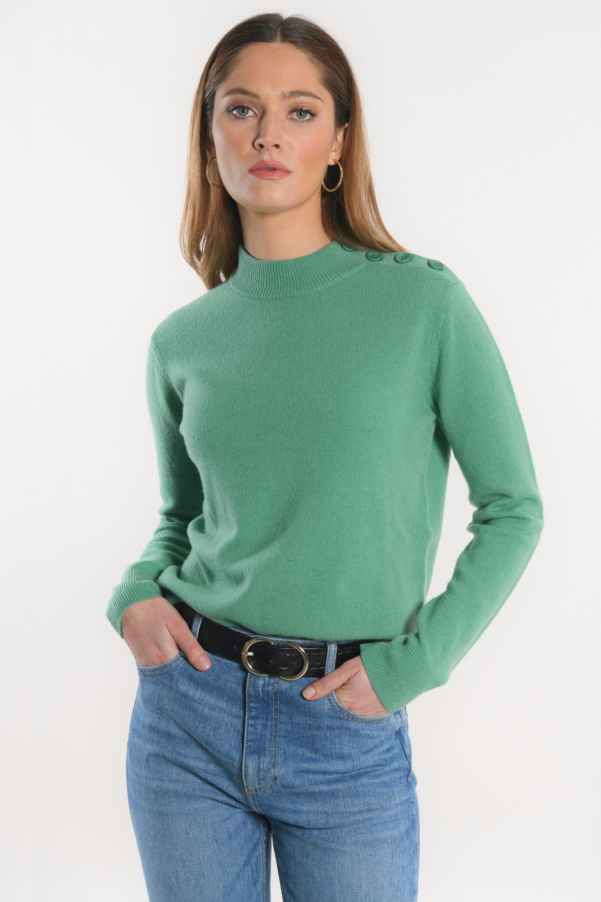 PULL COL CHEMINEE - ANITA - NEPTUNE GREEN PULL KOOKAI Mode Kookai