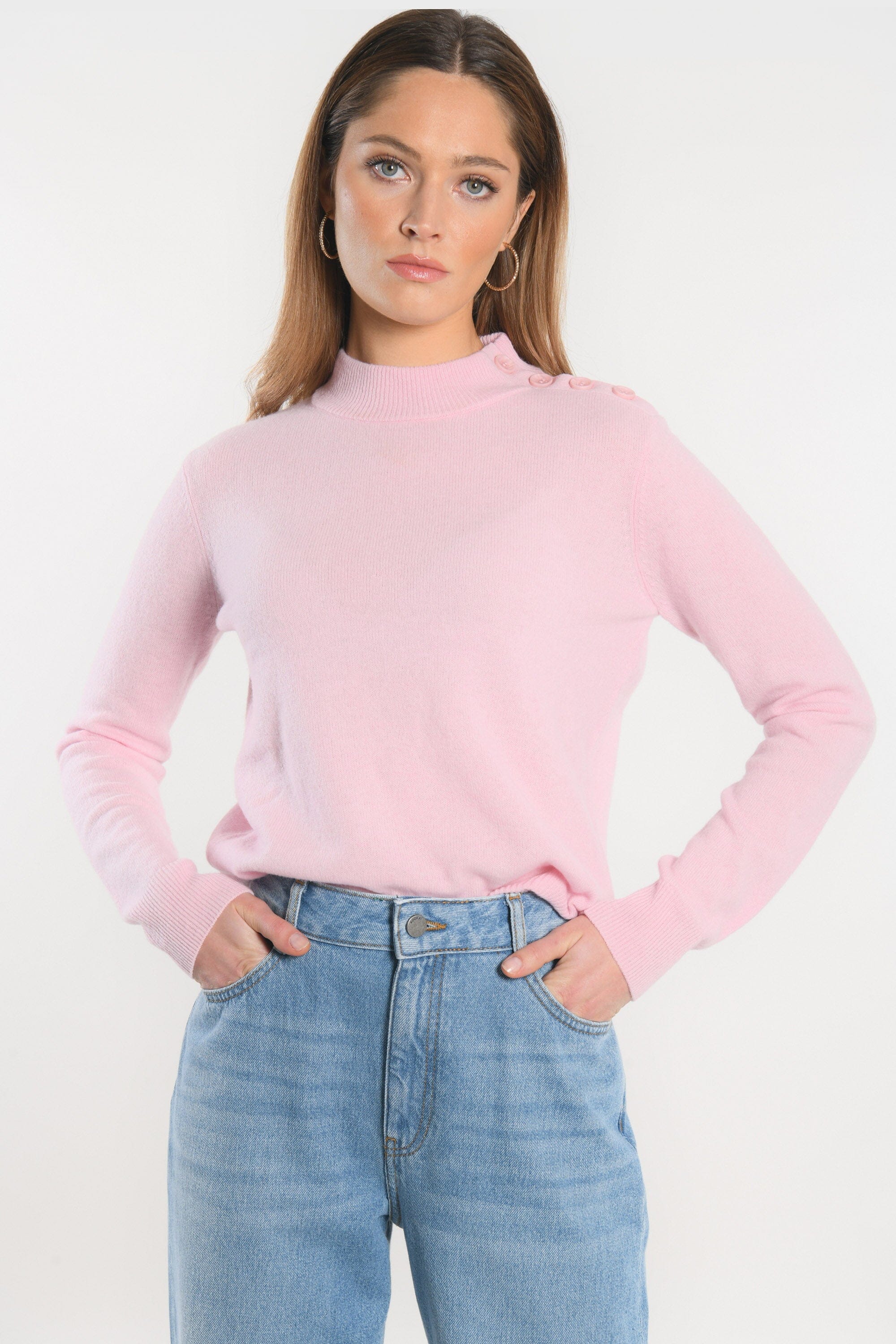 PULL COL CHEMINEE - ANITA - ROSE PALE PULL KOOKAI Mode Kookai