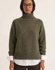 PULL COL ROULE - DOROTHEE - KAKI PULL NEW KOOKAI Mode Kookai
