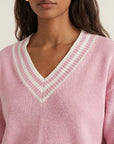 PULL COL V - DARI - ROSE/ECRU PULL NEW KOOKAI Mode Kookai