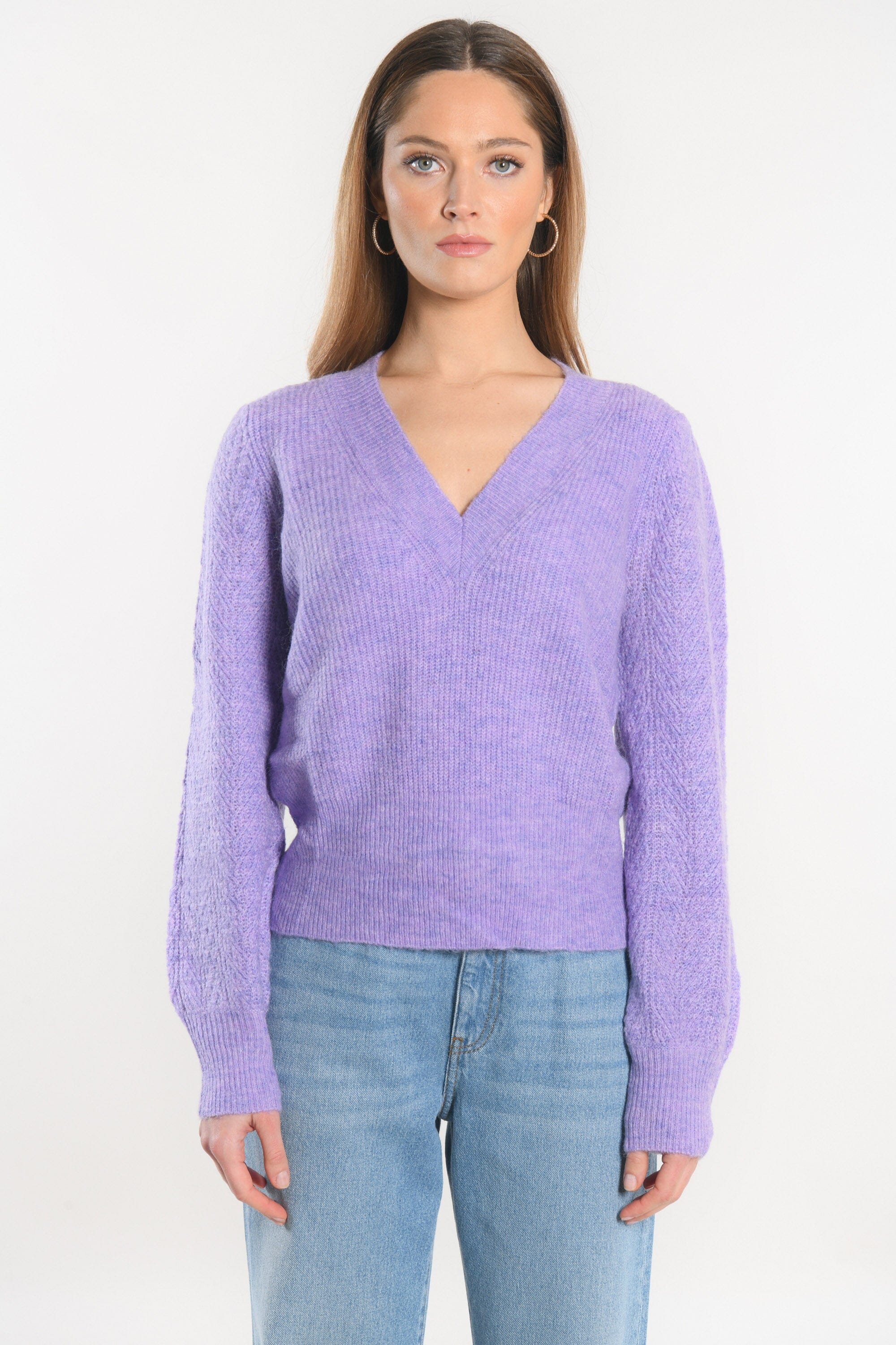 PULL COL V - DAYANA - LILAS PULL KOOKAI Mode Kookai