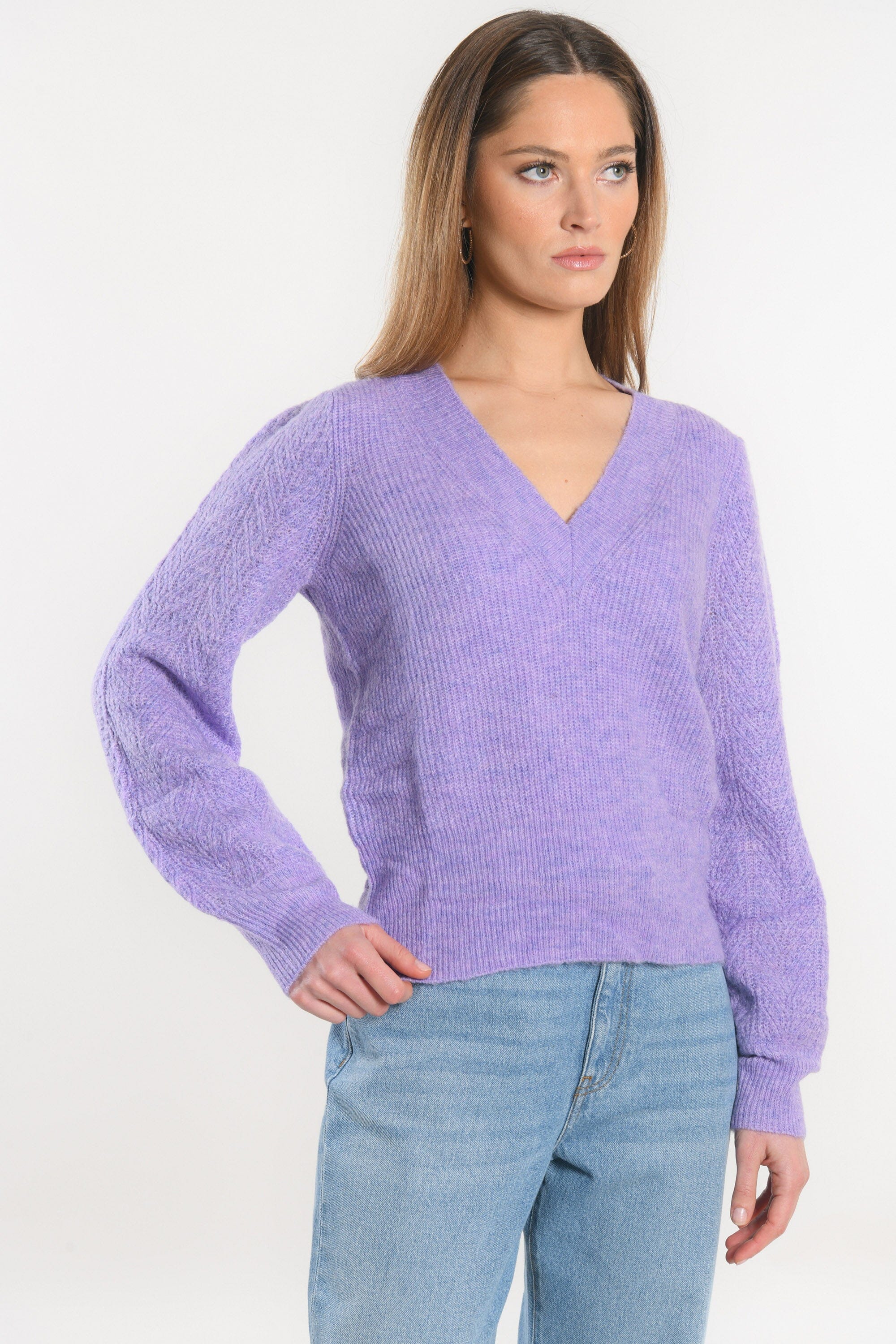 PULL COL V - DAYANA - LILAS PULL KOOKAI Mode Kookai