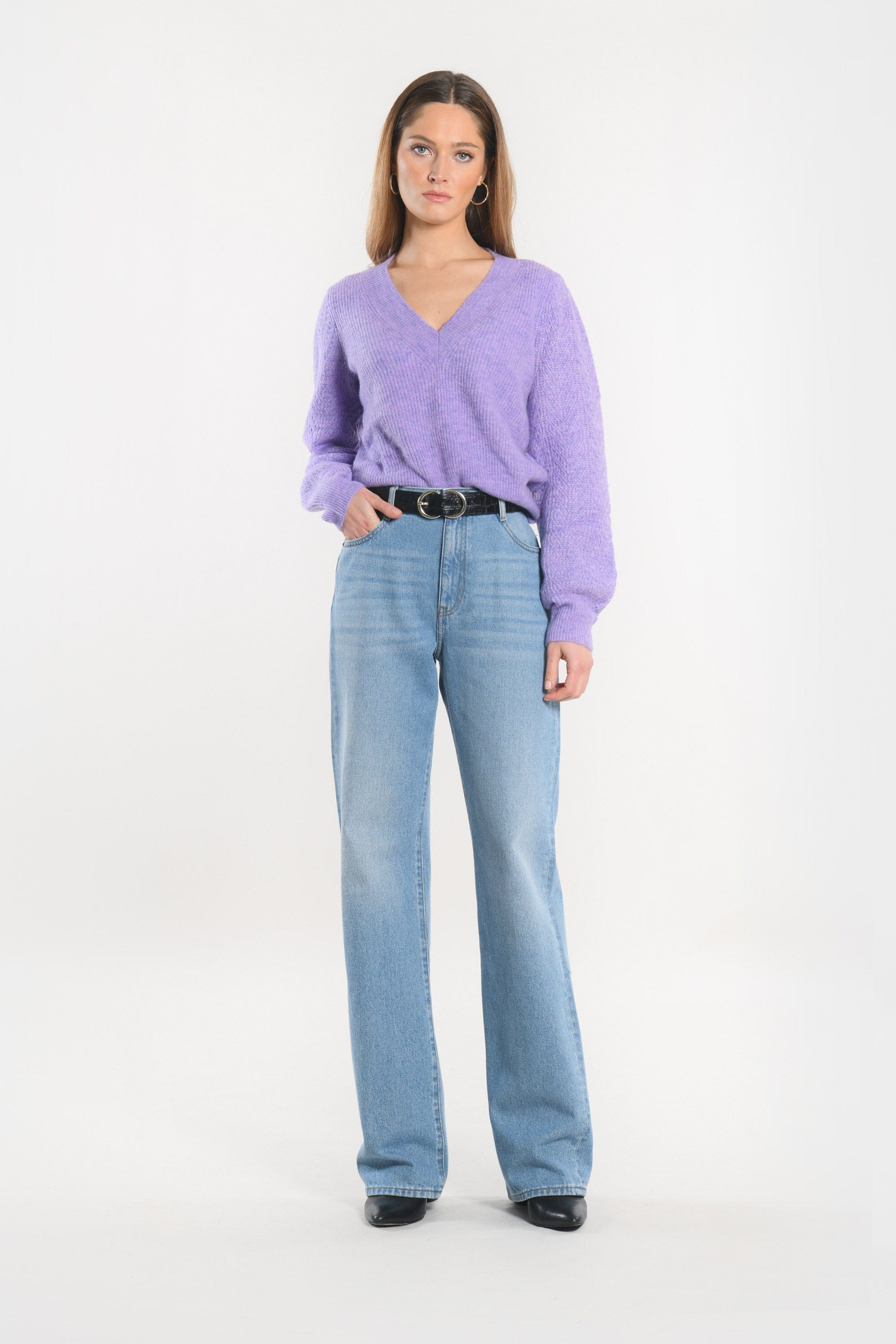 PULL COL V - DAYANA - LILAS PULL KOOKAI Mode Kookai