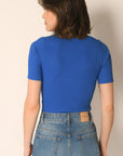 PULL COL V MANCHES COURTES - INDIGO - ABBY PULL KOOKAI Mode Kookai