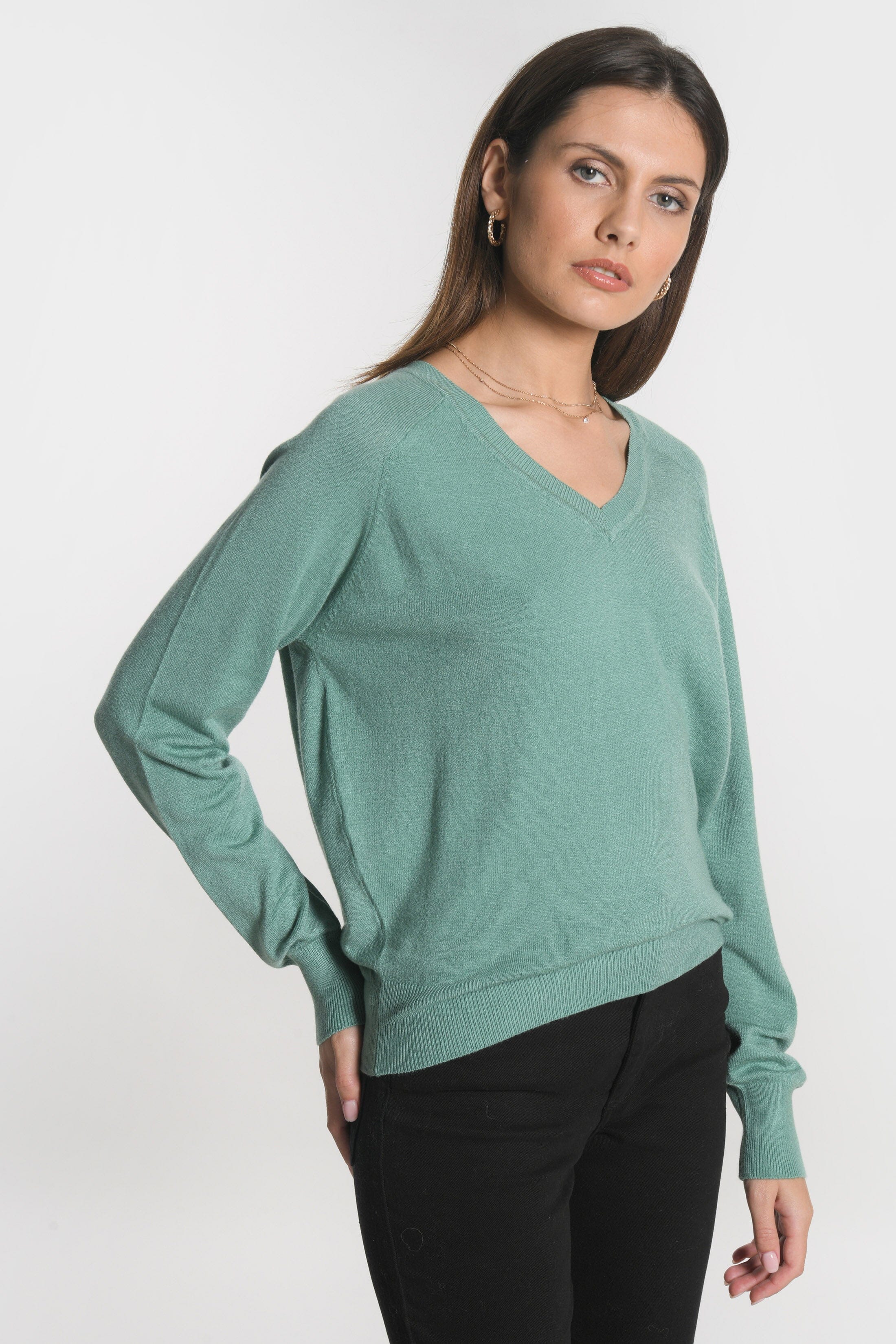 PULL COL V NOLWEEN GREEN PULL KOOKAI Mode Kookai