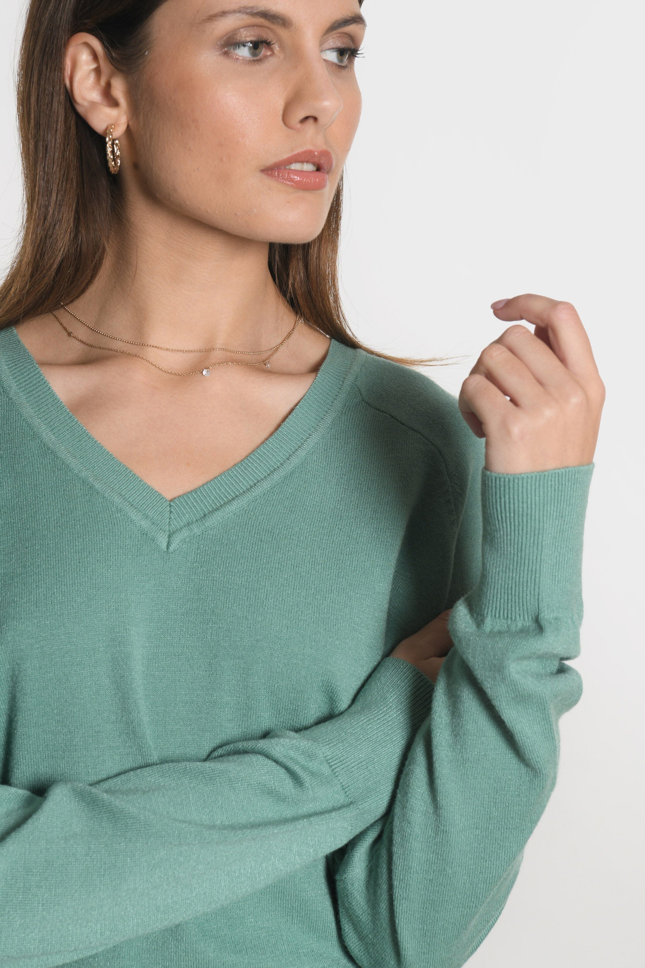 PULL COL V NOLWEEN GREEN PULL KOOKAI Mode Kookai