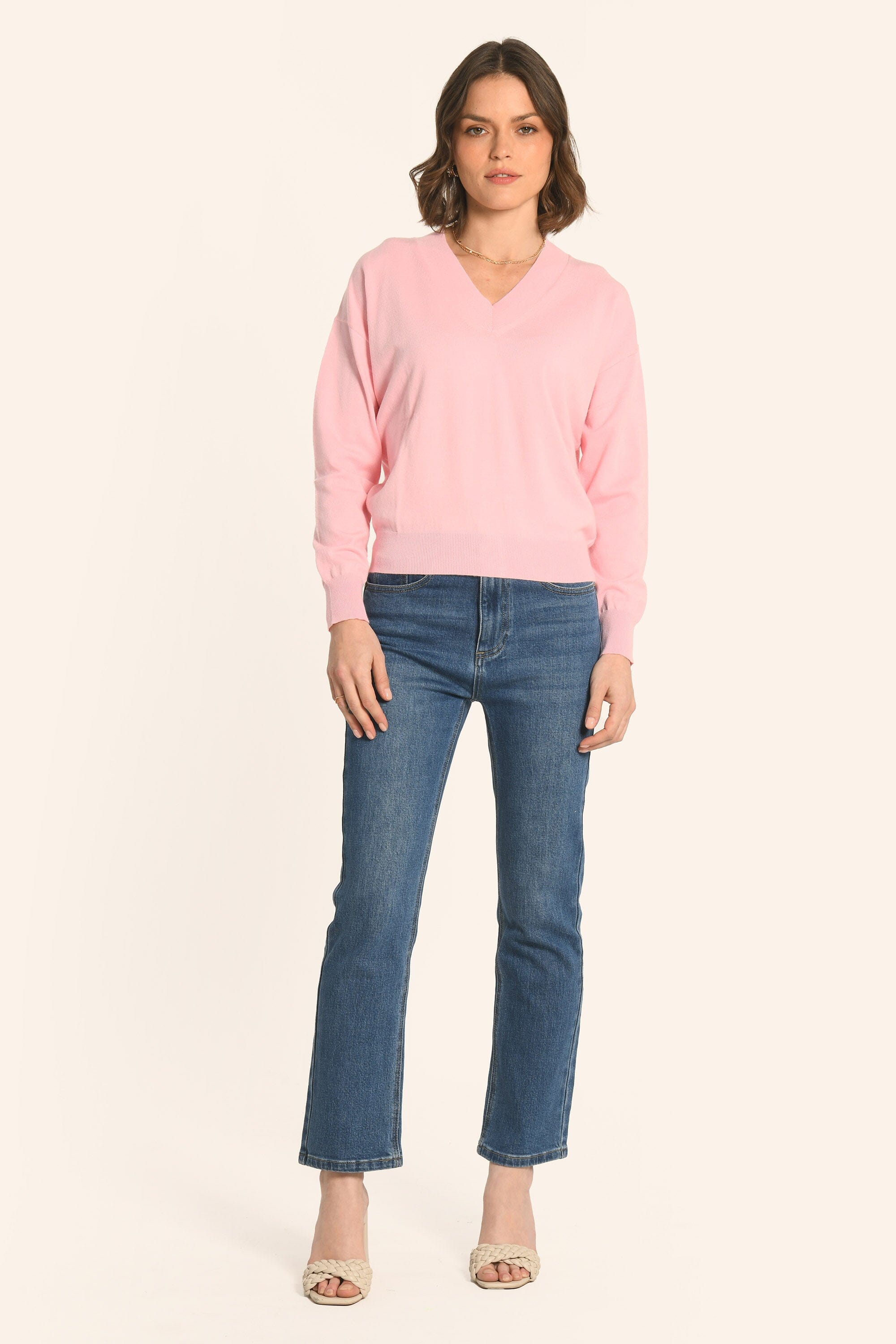Pull Fin Côtelé Uni Rose Kookaï Taille 1 - Occasion Très Bon état