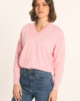 PULL COL V - ROSE PÂLE - AMELINA PULL KOOKAI Mode Kookai